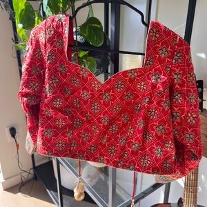 2 Piece Red Indian Dress Skirt Lehenga